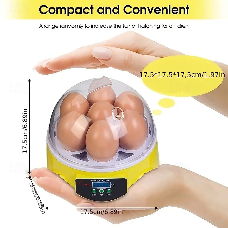 Small Family Use Egg Incubator Automatic Temperature Control Intelligent Incubator 7-egg Capacity Suitable for Chickens Ducks Turtles Birds 2025 - $47.99 –P10
