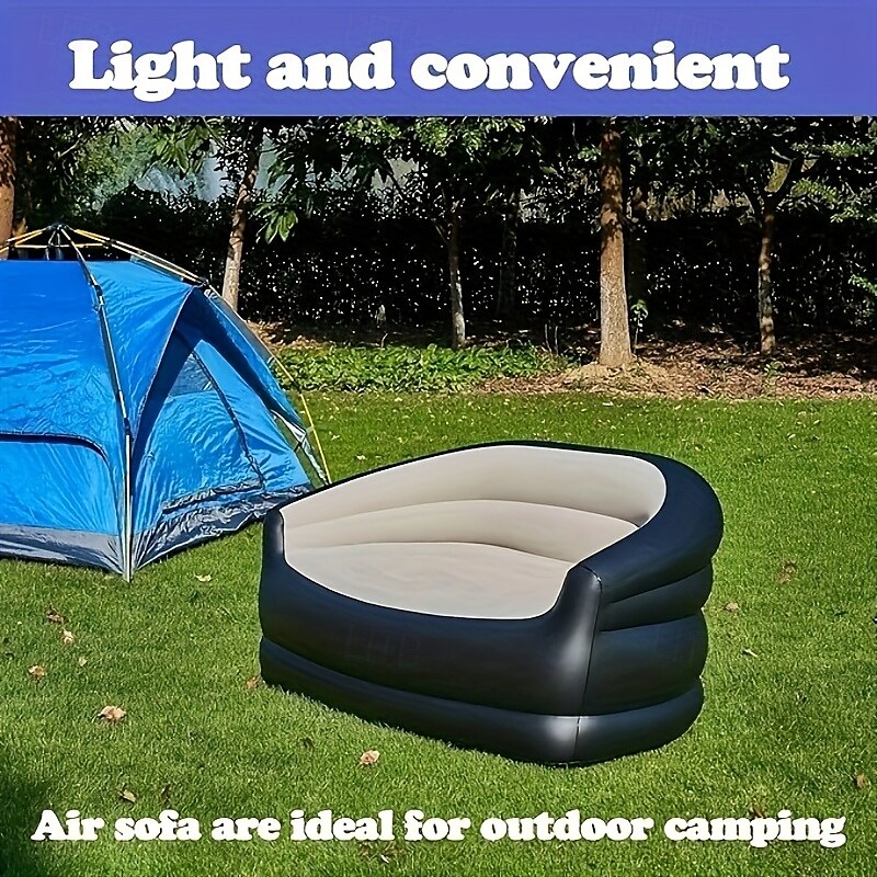 Sofá inflable plegable con bomba de aire, ideal para camping, picnics, balcones y salas de estar. 2025 - $92.99 –P2