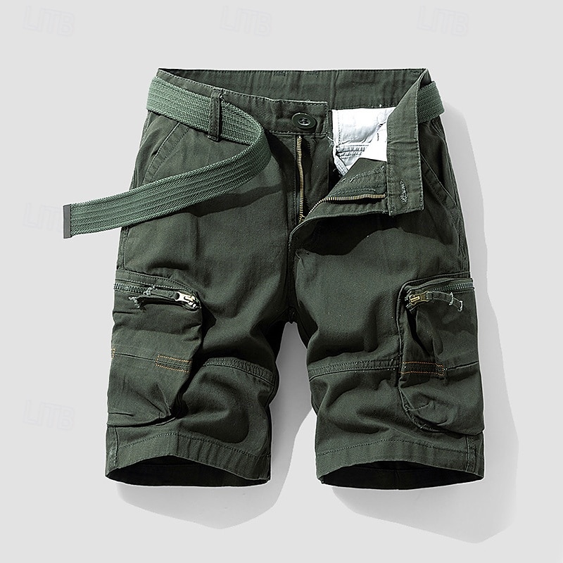 Per uomo Pantaloncini cargo Shorts Pantaloncini Estivi Bottoni Tasca con cerniera Tasche Multiple Semplice Comodità Indossabile Lunghezza al ginocchio All'aperto Sport Quotidiano Moda Casual Nero Blu del 2025 a $31.99 –P15