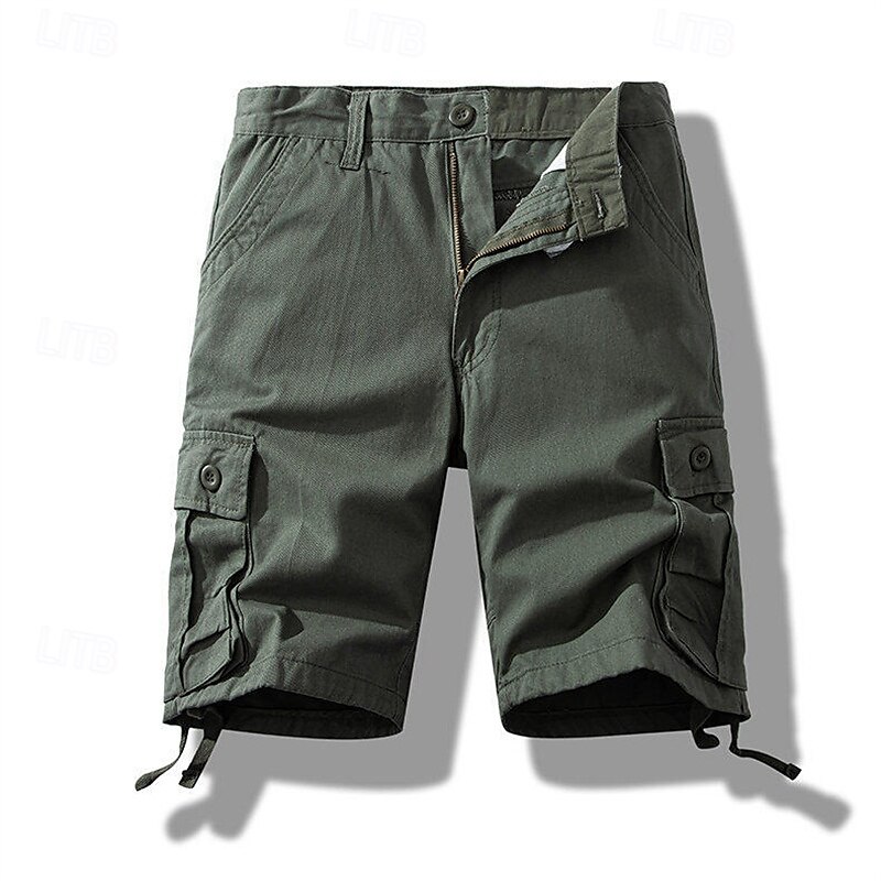 Herren Cargo-Shorts Shorts Sommershorts Mehrere Taschen Klappentasche Einfach Komfort tragbar Knielang Outdoor Sport Täglich Mode Lässig Schwarz Gelb 2025 - $20.99 –P3
