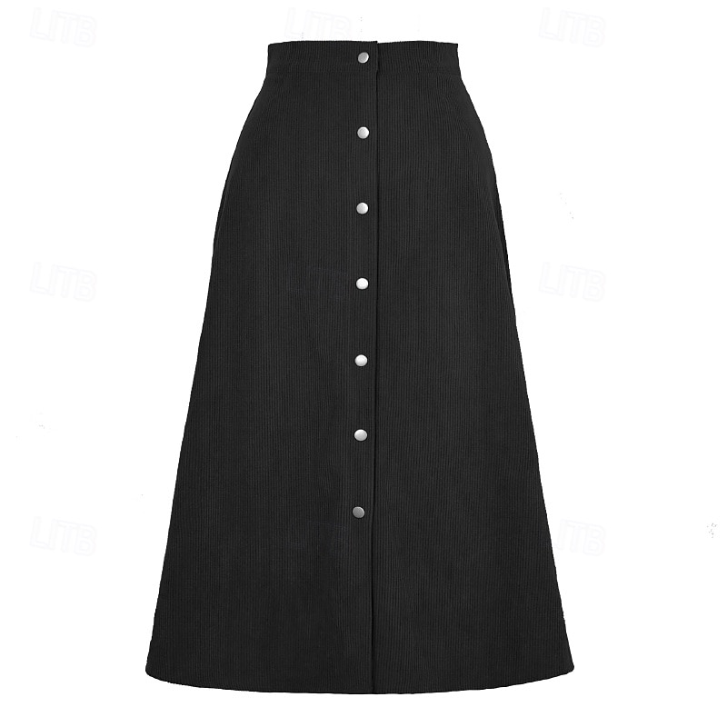 Pentru femei Fustă Casual Midi Talie Medie Fuste Simplu Zdrobit Micro-elastic Vacanță Stradă Negru Roz Îmbujorat Roșu Vin Culoarea ghimbirului Vară Catifea 2025 - $23.99 –P3