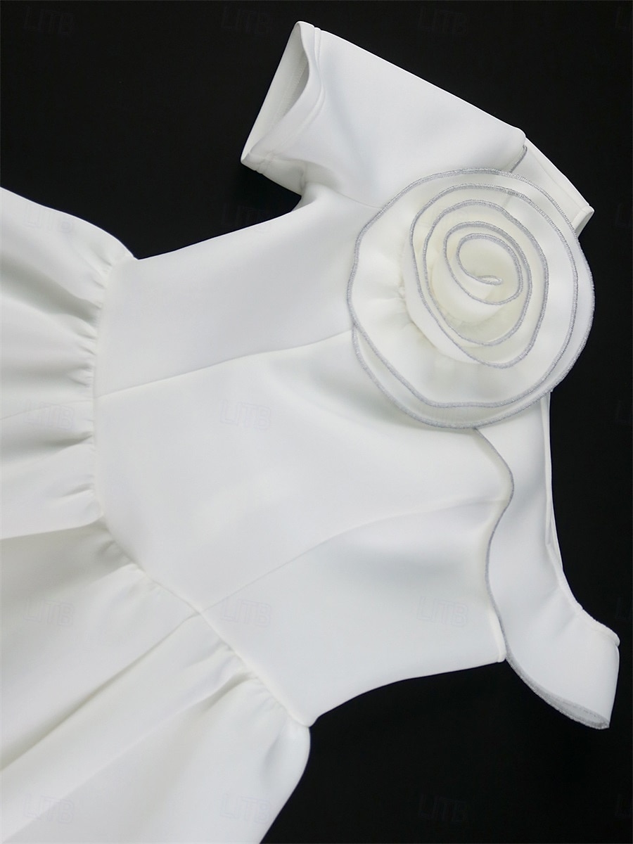 Hochzeitskleider A-Linie Ein-Schulter Kurzarm kurz mini Satin Brautkleider mit einfarbig 2025 - $119.99 –P12