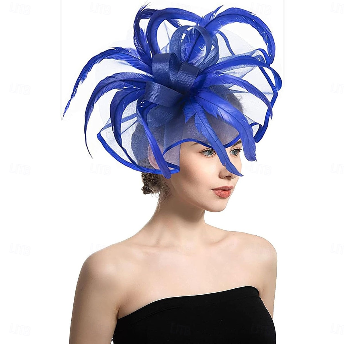 kvinner fascinator blomst fjær hatt teselskap for derby cocktail bryllup kentucky fascinators hatt en himmelblå 2025 - $37.99 –P11