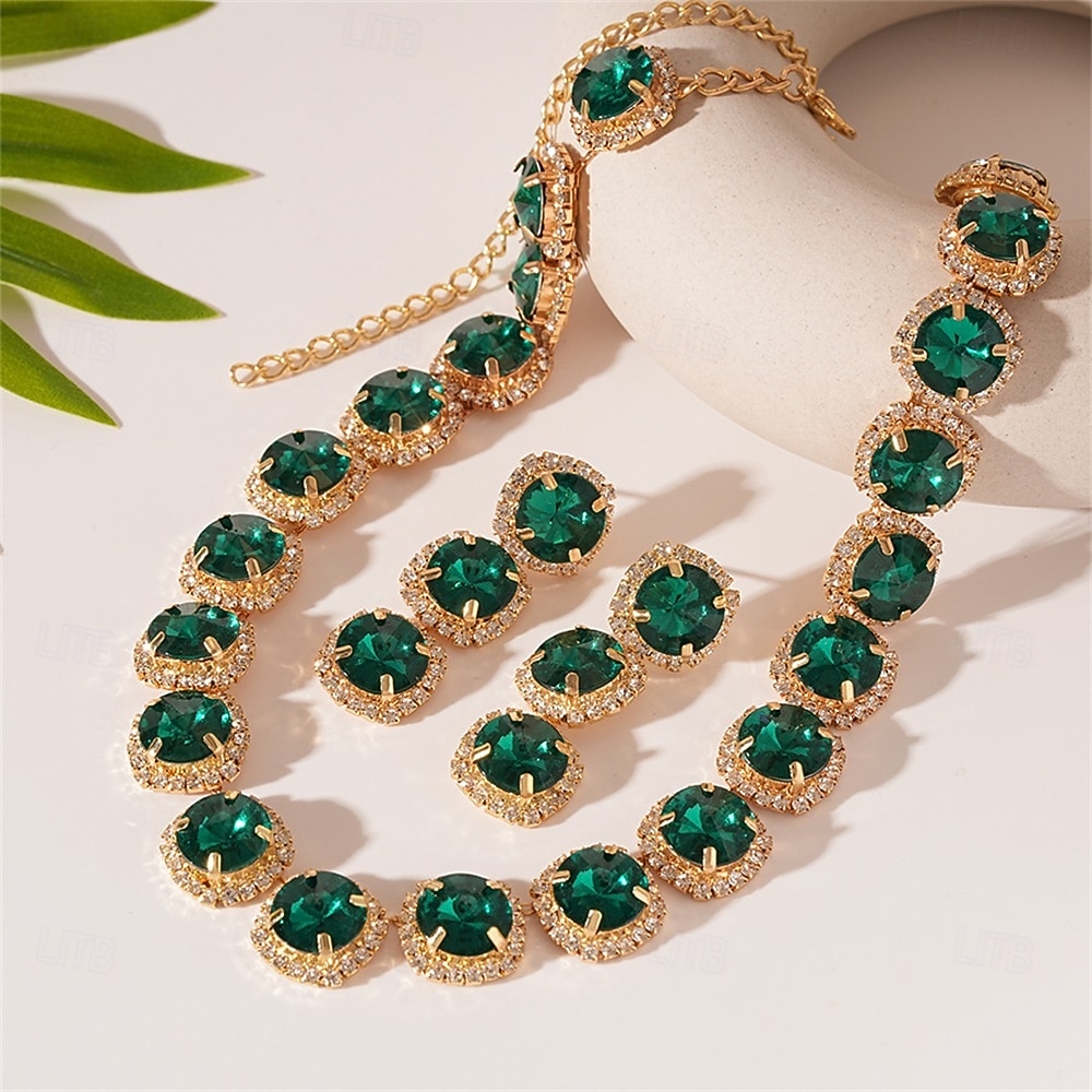 Set di Gioielli Completo Due Pezzi Argento Zirconia Cubica Cromo 1 Collana Orecchini Moda Femminile Elegante Vintage Carino Stile Vintage Classico Set di Gioielli Geometrici per Matrimonio Fête del 2026 a $27.99 –P8