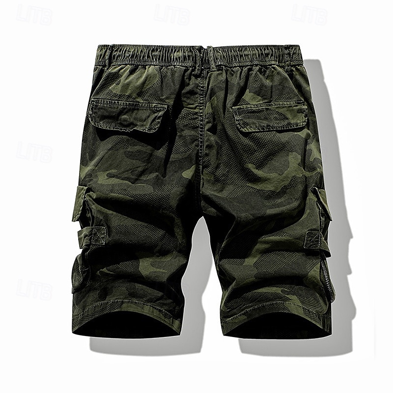 Herren Cargo-Shorts Shorts mit Camouflage-Muster Shorts Sommershorts Kordelzug Elastischer Bund Mehrere Taschen Tarnung Komfort tragbar Knielang Outdoor Sport Täglich Mode Lässig Tarnung Khaki 2025 - $34.99 –P9