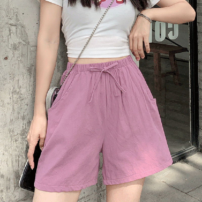 2025年 女性用 リネン風ショートパンツ スラックス クロップパンツ ファッション ストリートファッション 膝丈 ナチュラルウエスト 平織り ポケット 弾性巾着デザイン 快適 通気性 お出かけ 週末 フォレストグリーン ブラック ターコイズ ホワイト 夏 レギュラー  コレクション – $15.99 –P17