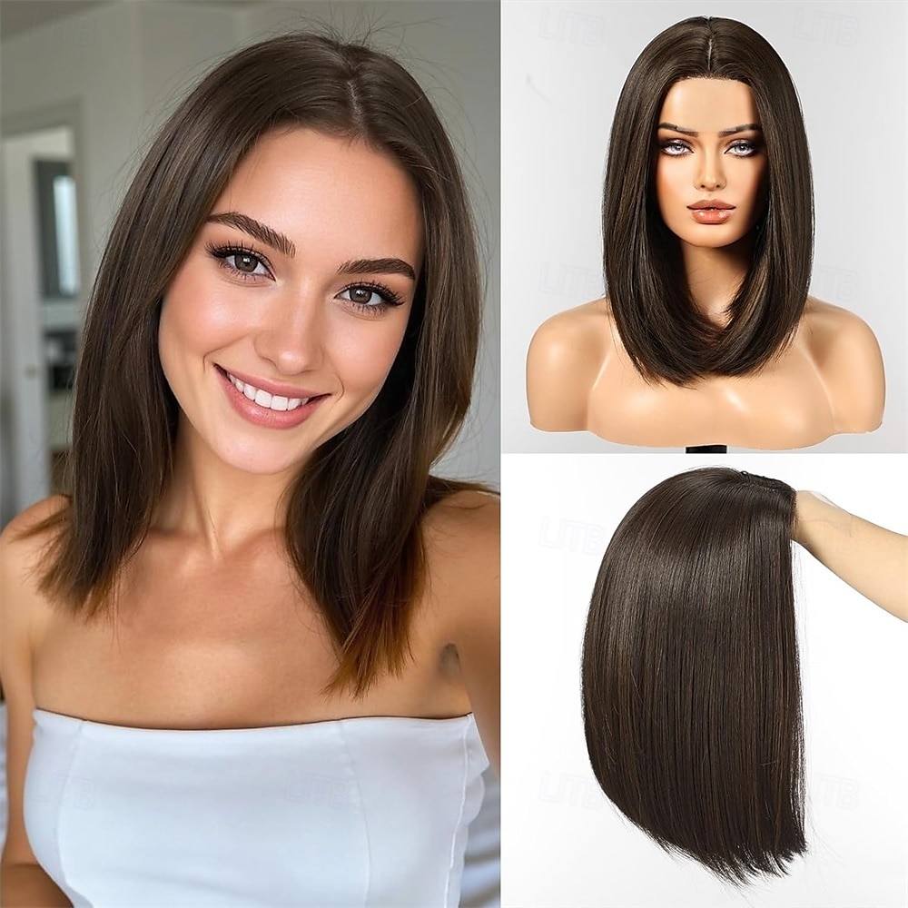 Bob Wigs for Women Middle Part Bob Style Heat Resistant Fibre Synthetic Heat Resistant Wigs Ligt Brown Color 2025 - $25.99 –P10