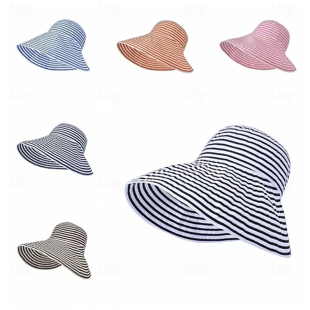 solhatt for kvinner bred brem sommer upf50 uv-beskyttelsesstripe lett fottur utendørs caps 2025 - $16.99 –P10