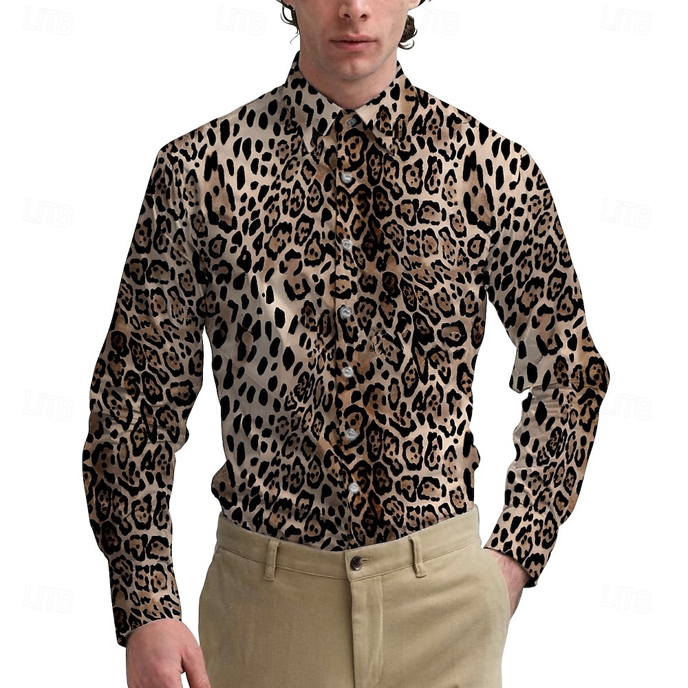Retro Vintage 1970er Hemd Aloha-Hemd Hippie Leopard Herren Maskerade Party Alltagskleidung Pride Parade Erwachsene Hemd 2025 - $28.99 –P3