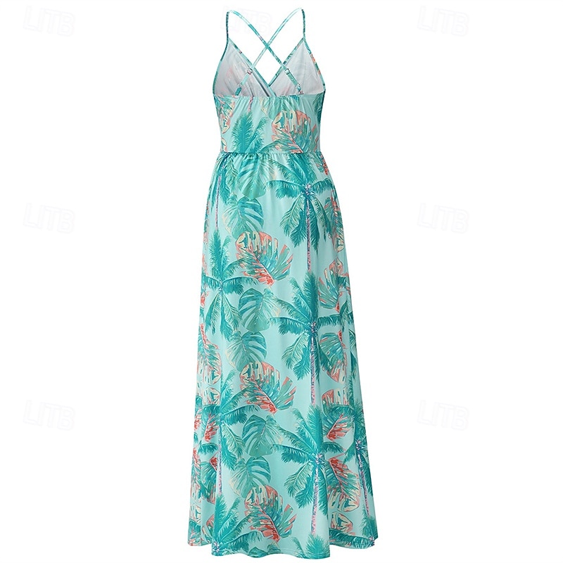 Per donna Abito Midi Abito Estivo Abito Sottoveste Abito Boho Moda Moderno Quotidiano Spiaggia Weekend Vestibilità regolare Floreale Senza Maniche Scollo a V blu acqua Nero Rosa Arancione Estate del 2025 a $23.99 –P7