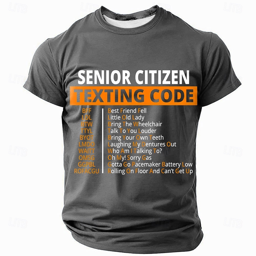 Męskie Tekst Zabawny slang Podkoszulek Krótki rękaw Podkoszulek Druk 3D Półgolf Koszula Moda Codzienny Ulica Codzienny Czarny Niebieski Zielony Lato Wiosna Odzież S M L XL XXL XXXL 2025 - $17.99 –P1