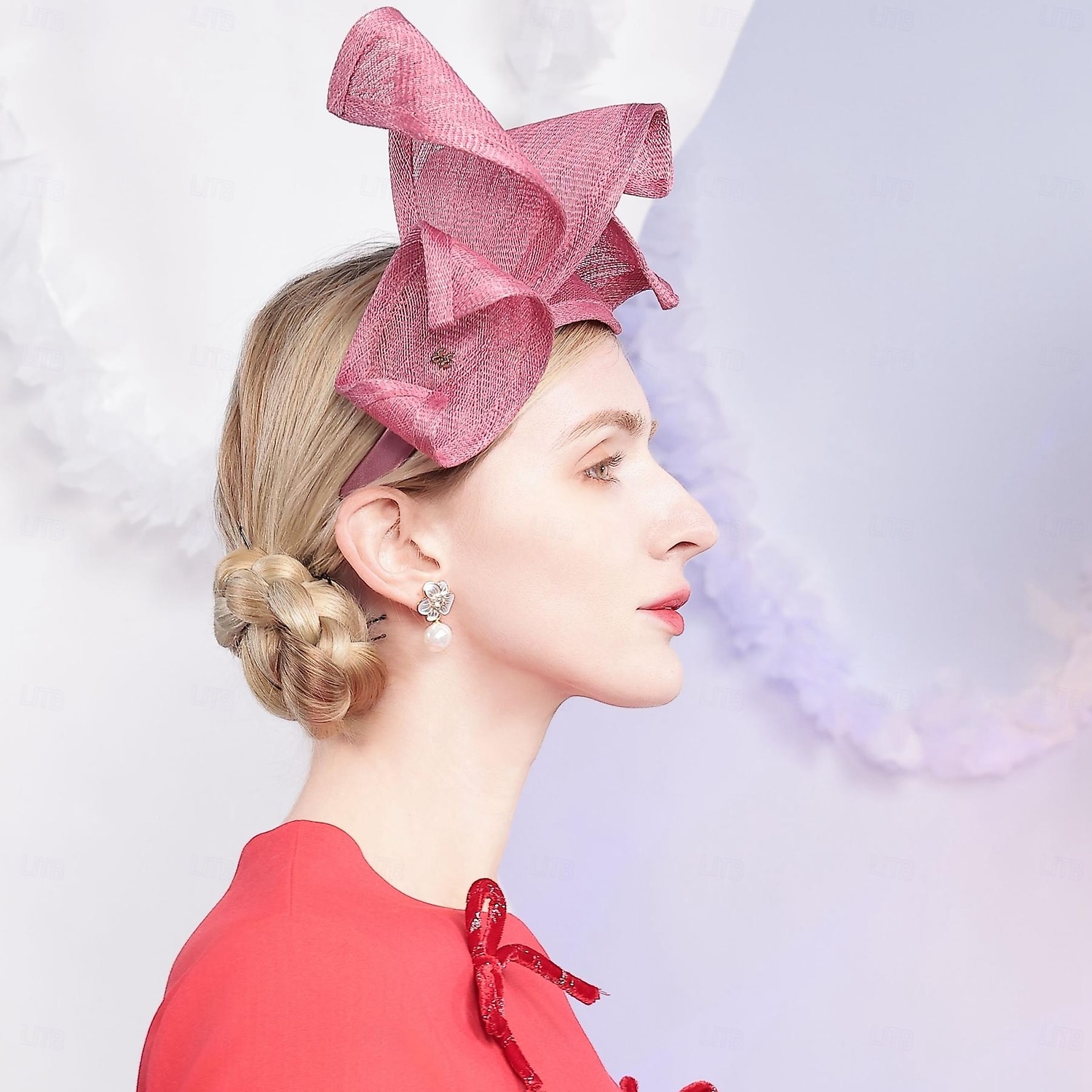 hatter sinamay tallerken lue topp lue slør lue bryllup teselskap elegant bryllup med ren farge hodeplagg hodeplagg 2025 - $40.99 –P5