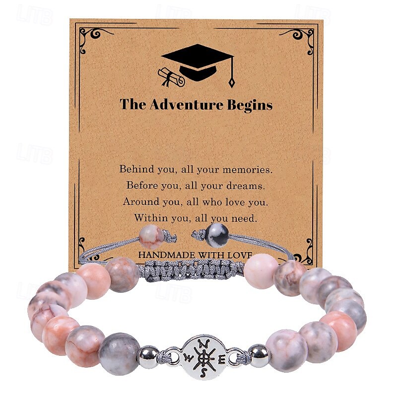 Cadeaux de fin d'études pour elle et lui, bracelets de fin d'études de la promotion 2025, bracelet boussole de fin d'études inspirant pour femmes, cadeau de fin d'études universitaires pour lui et de 2025 ? €8.99 –P8