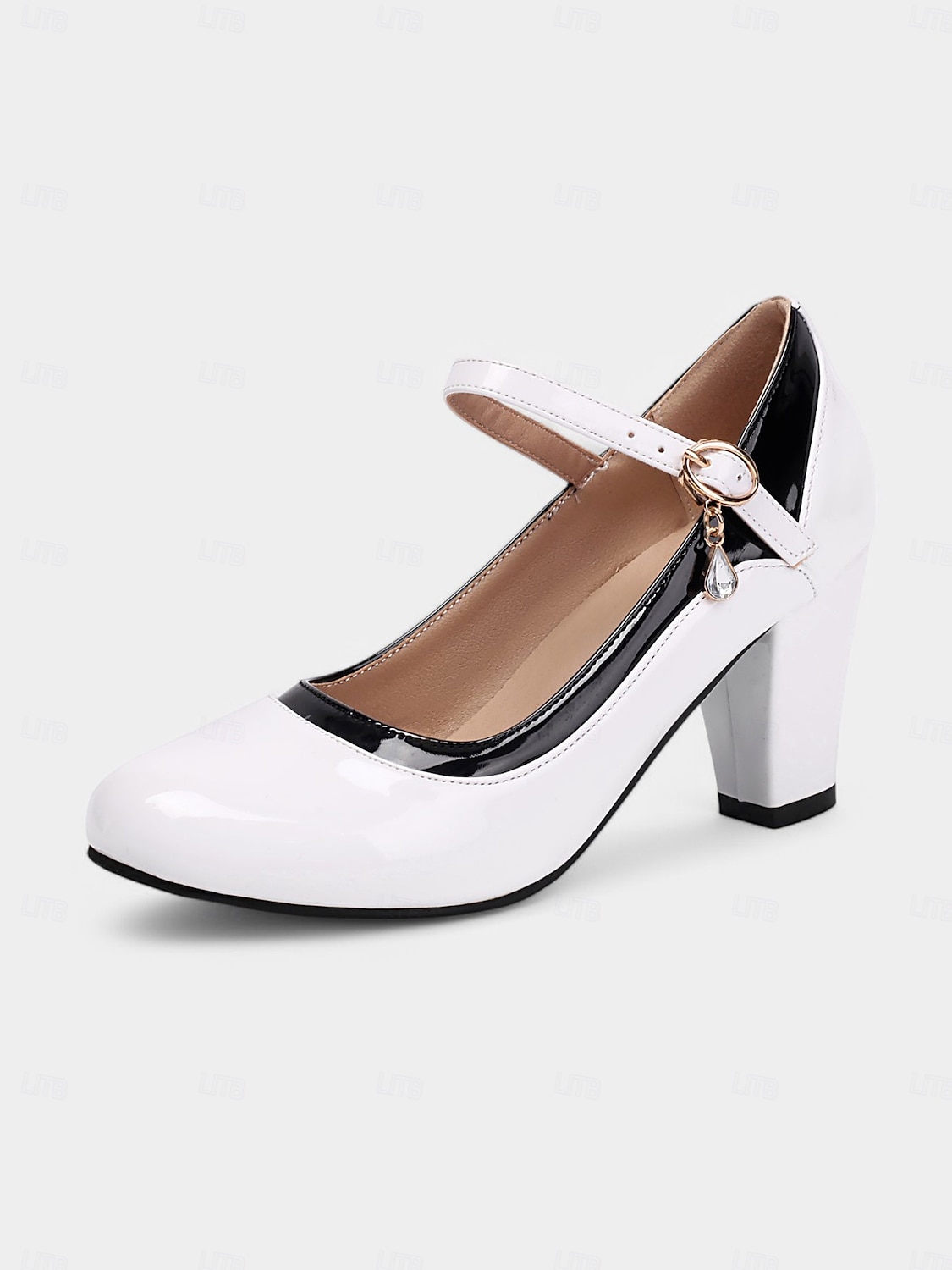 női 1950-es évek vintage fekete-piros patentos mary jane sarkú cipők – retro középblokk sarokpumpák bájjal parti- és estélyi viselethez 2025 - $46.99 –P5