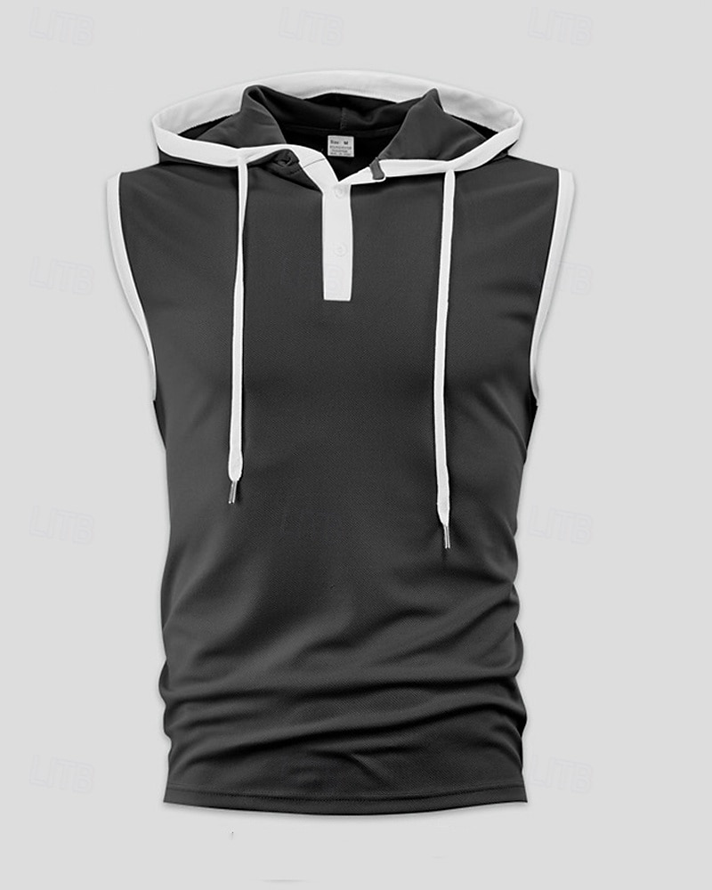 Hombre Camiseta sin mangas Top Camisetas Interiores Camisa sin mangas Sin Mangas Con Capucha Verano Bloque de color Moda Design Básico Retazos Vacaciones Calle Noche Negro Blanco Rojo Camiseta 2025 - $20.99 –P3