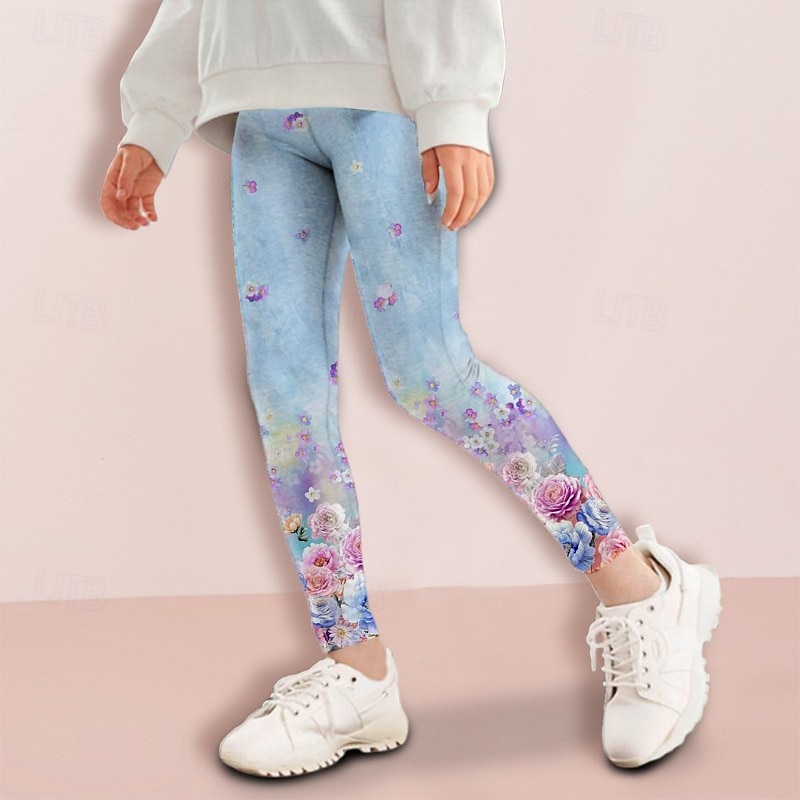 Mädchen 3D Blumen Hose Leggings Frühling Herbst Niedlich Basic Kinder 4-12 Jahre Outdoor Lässig Täglich Normale Passform 2025 - $10.49 –P2
