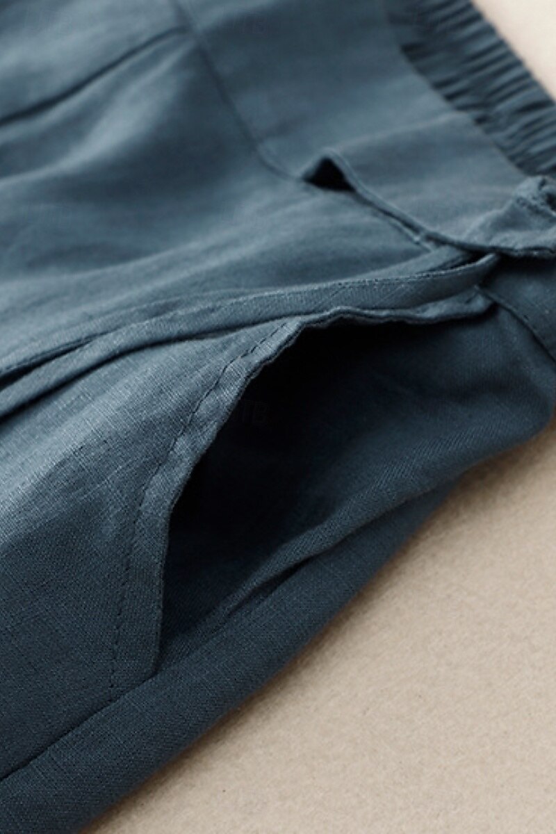 Per donna Pantaloni in cotone e lino Pantaloni Eleganti Moda Streetwear Lunghezza intera Naturale Semplice Tasca Elastico in vita All'aperto Confortevole Streetwear Uscire Aalbicocca Nero Blu Zenzero del 2025 a $30.99 –P14