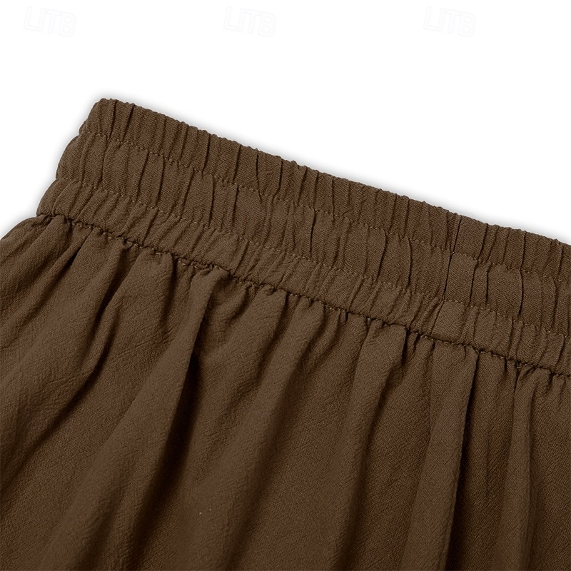 Per uomo Pantaloni di Lino Pantaloni Pantaloni Estivi Pantaloni Larghi Coulisse Elastico in vita Semplice Comodità Traspirante Lunghezza intera All'aperto Yoga Ferie Vacanza Moda Marrone del 2025 a $23.99 –P4