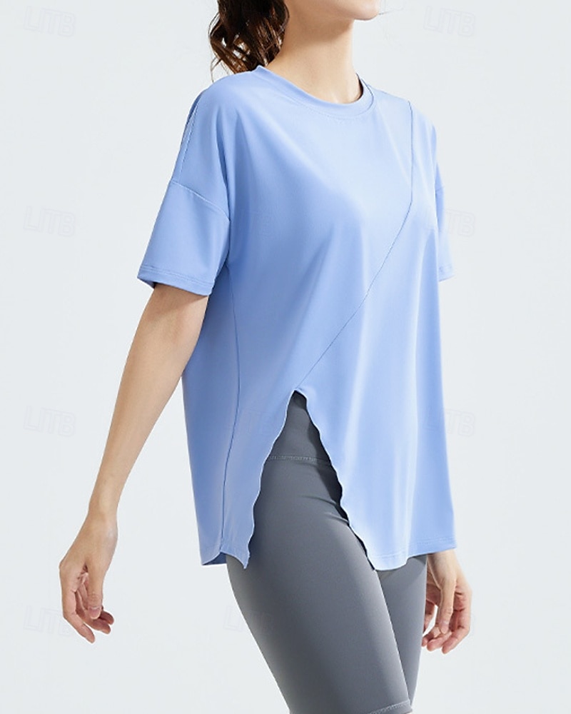 US Open Women's Tops Sport Shirt Tennis Shirt Short Sleeve Split Side Split Tennis Golf Pickleball Crew Neck Solid Colored Top Black White Pink Tennis Clothing 2025 - $13.99 –P10