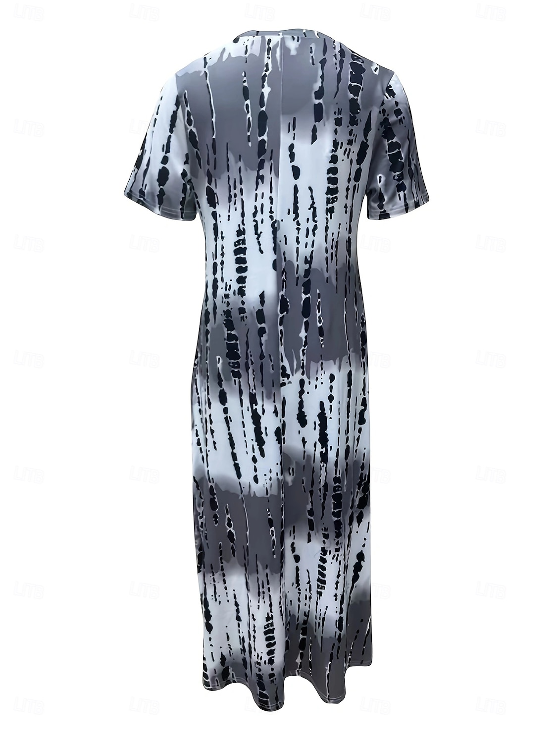Damen Maxikleid Shiftkleid Lässig Täglich Lässiger Schnitt Farbblock Kurzarm V Ausschnitt Rosa Purpur Grau Sommer 2025 - $21.99 –P5