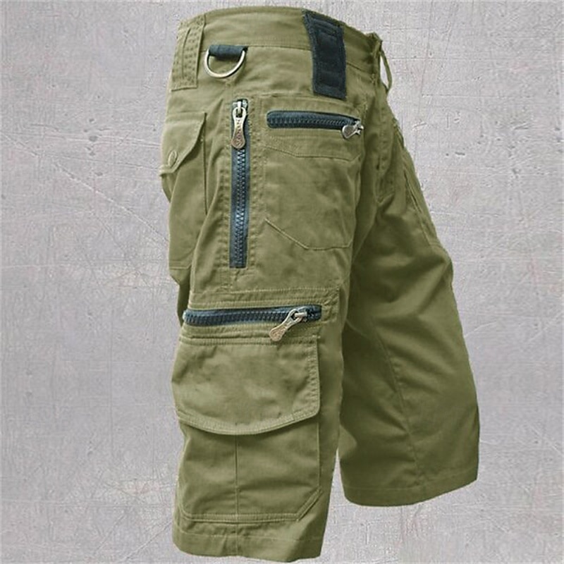 Per uomo Pantaloncini cargo Pantaloni capri Pantaloncini Estivi Tasca con cerniera Multi-tasche Semplice Comodità Indossabile Lunghezza al polpaccio All'aperto Sport Quotidiano Moda Casual Nero Verde del 2025 a $31.99 –P5