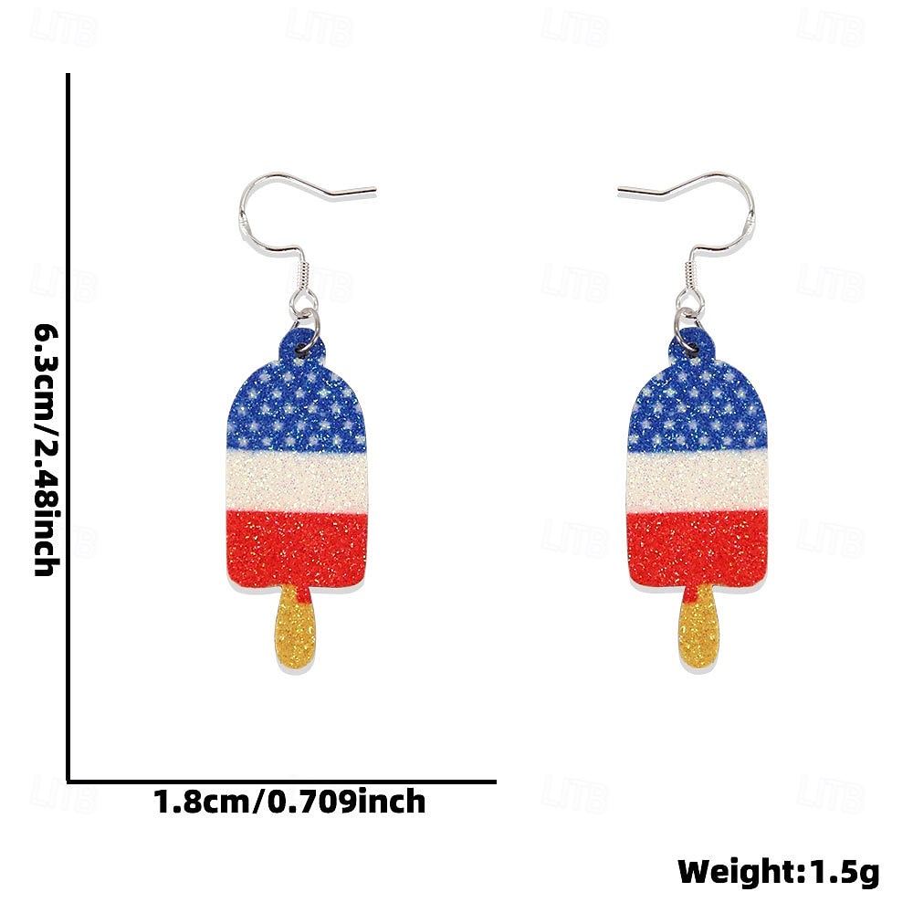 250th Anniversary USA Earrings USA Flag Casual Adults' Women's Semiquincentennial Masquerade Independence Day / the Fourth of July Festival Dress Up 2026 - $15.49 –P8