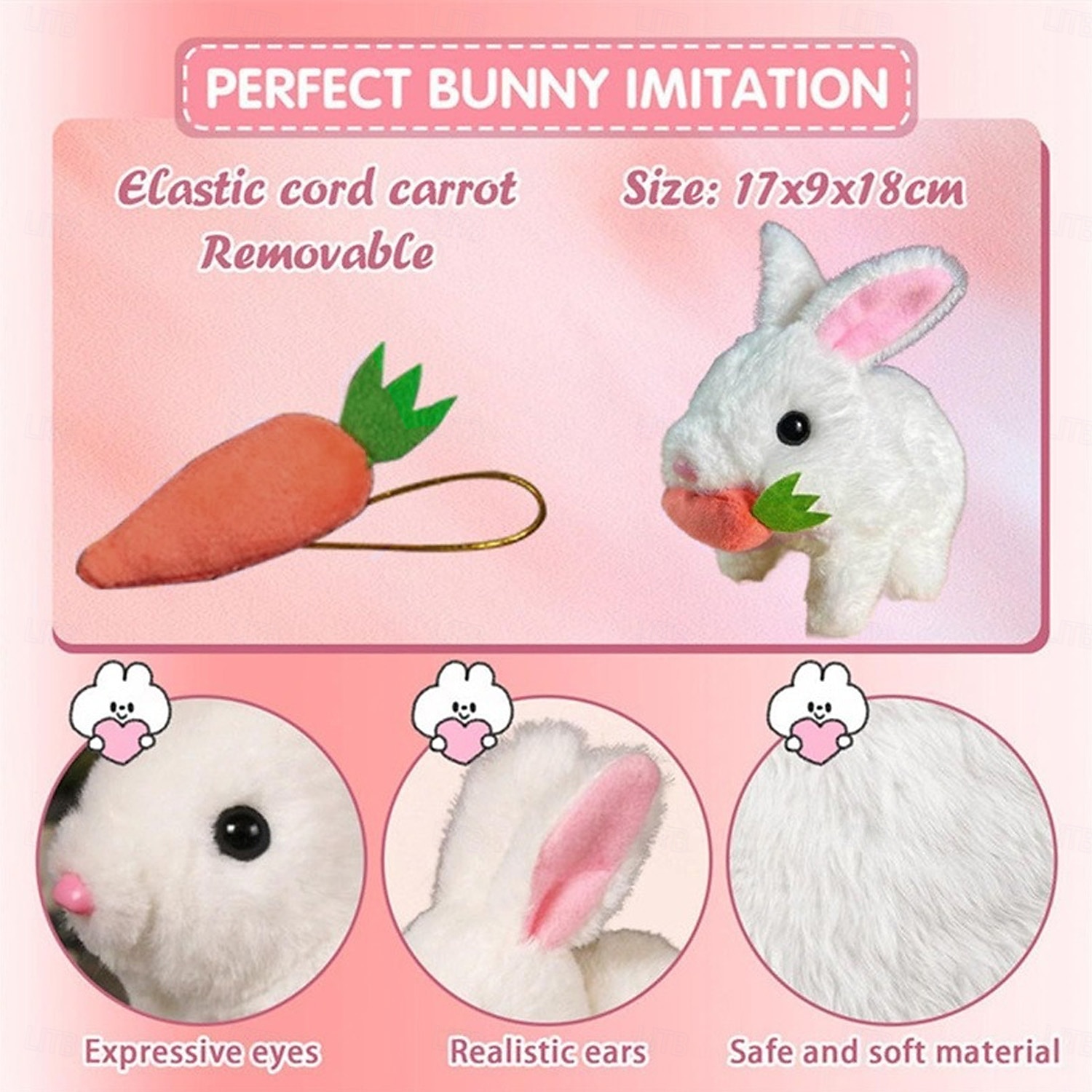 My Realistic Bunny Toy Interactive Electronic Pet Toys Bunnies can Hops Walks and Wiggles its EarsEaster Plush Stuffed Bunny Toy Educational Toys for Kids 2025 - $9.99 –P5