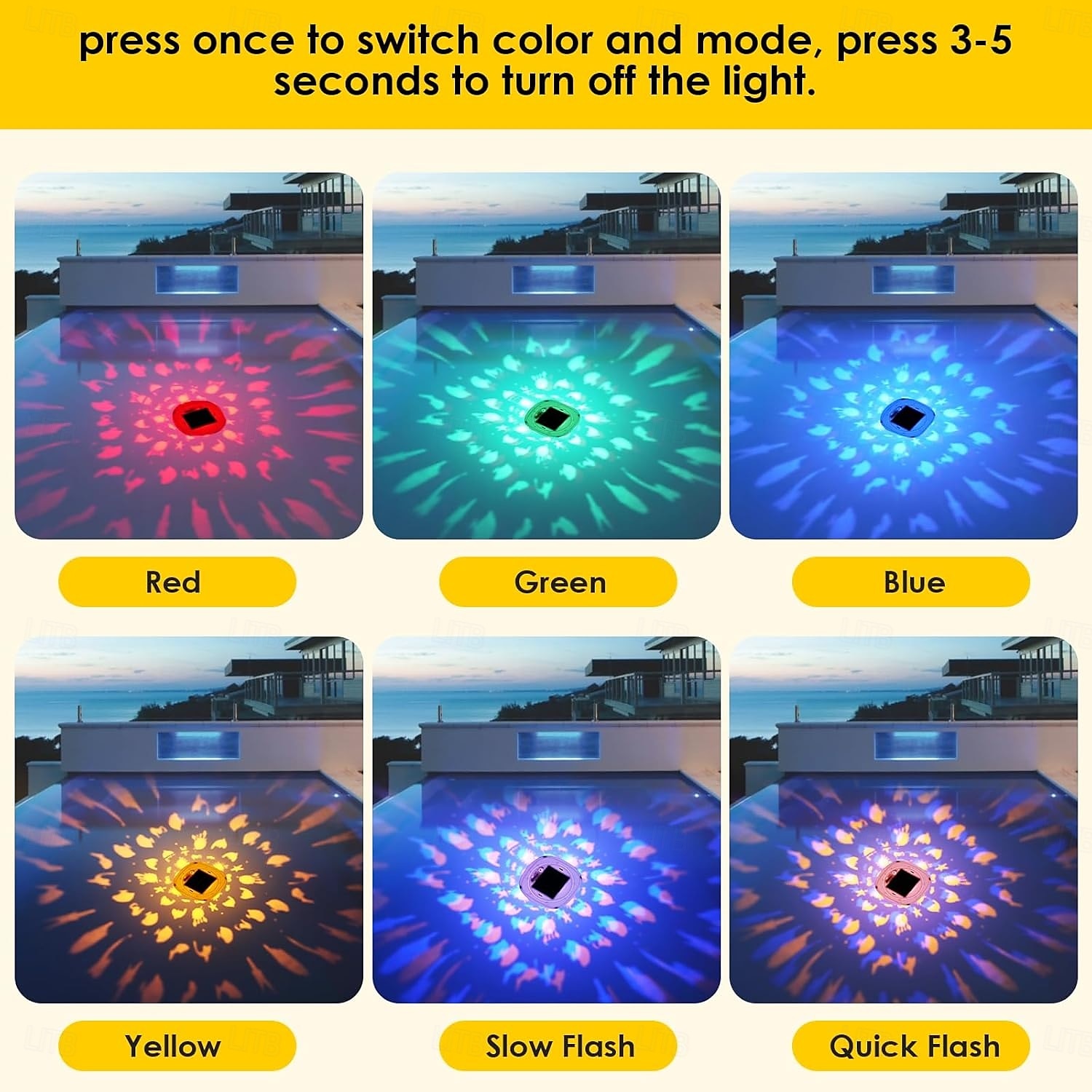 Solar Underwater Lights Floating Pool Lights with RGB Color Changing Rechargeable Fish Pattern Swimming Pool Lights IP67 Outdoor Pool Lights with 6 Lighting Modes for Inground Pool Hot Tub Bath Pond 2025 - $32.99 –P6
