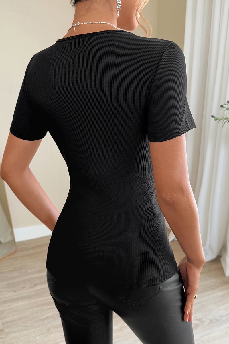 Pentru femei Bluză Topuri din dantela Simplu Elegant Modern Manșon scurt Stil Nautic Topuri obișnuite Concediu Ieșire Dantelă Negru Alb Vară 2025 - $21.99 –P11