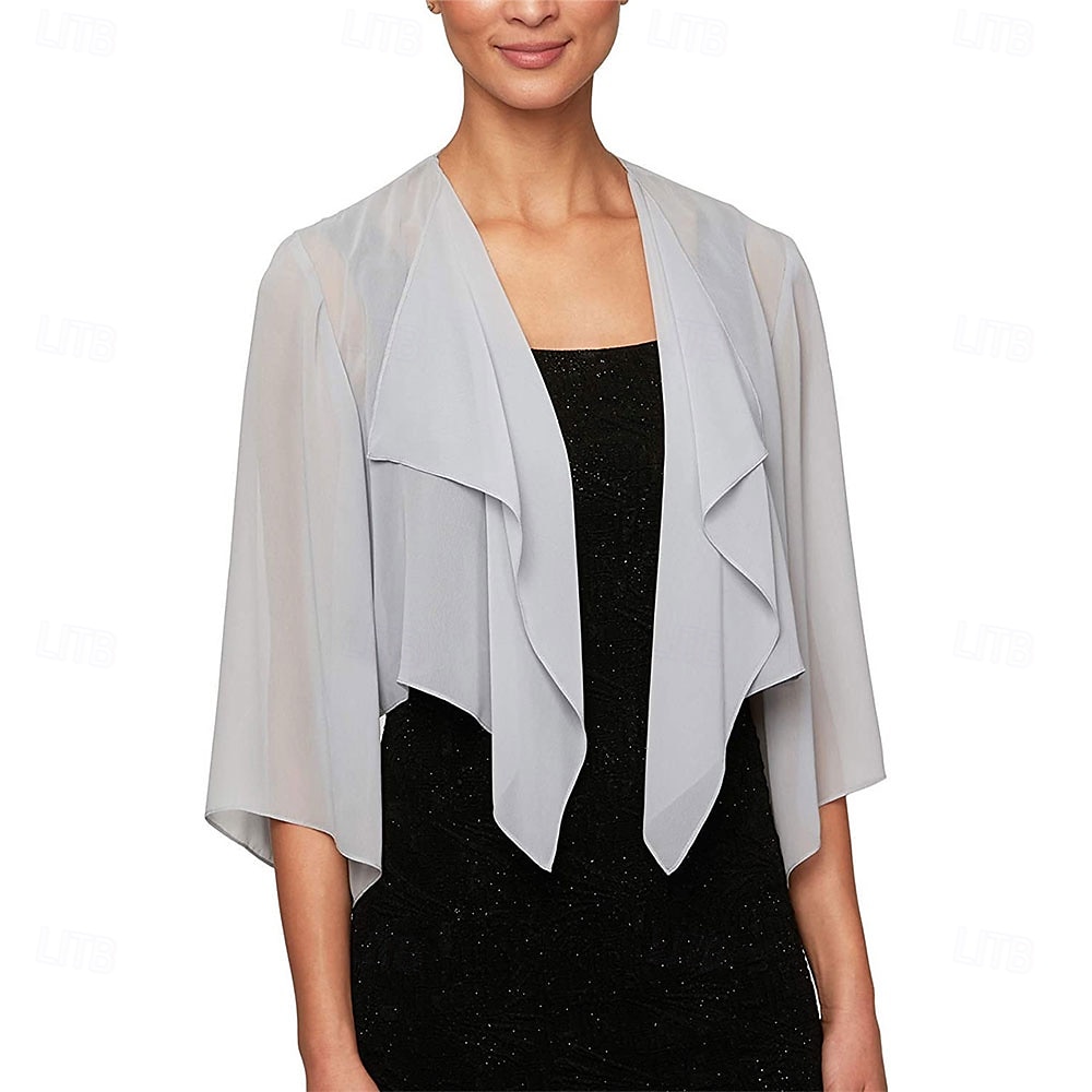 Sciarpa Leggera in Chiffon Estiva Per Donne Matrimonio Gilet Per Signore Protezione Solare Blusa Con Collo Flash Maniche Di Lunghezza Media del 2025 a $48.99 –P1