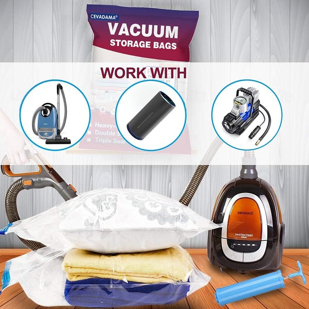 Lot de 18 sacs de compression sous vide réutilisables pour vêtements, couettes, oreillers, sacs de voyage de 2025 ? $30.99 –P8