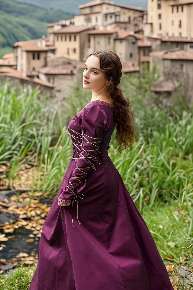 Średniowieczne Renesansowa Sukienka Wiking celtycki rycerz Strój na bal maskowy Damskie Wiking Królewski Halloween Karnawał Bal maskowy Spektakl LARP Ren Faire Dla dorosłych Sukienka 2025 - $169.99 –P4