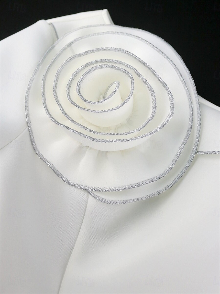 Hochzeitskleider A-Linie Ein-Schulter Kurzarm kurz mini Satin Brautkleider mit einfarbig 2025 - $119.99 –P13
