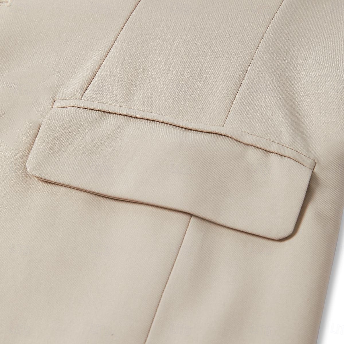 Men's Wedding Suits Dark Green Khaki Daily Business Summer Solid Colored Plus Size 3 Piece Single Breasted Two-buttons 2025 - $136.99 –P8