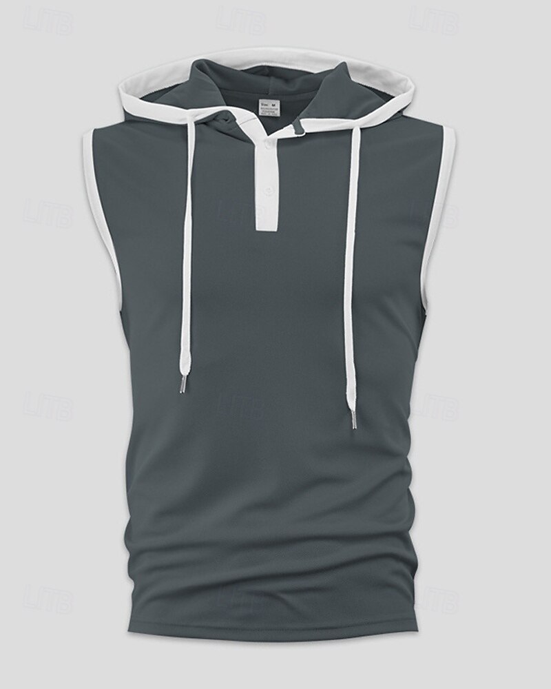 Hombre Camiseta sin mangas Top Camisetas Interiores Camisa sin mangas Sin Mangas Con Capucha Verano Bloque de color Moda Design Básico Retazos Vacaciones Calle Noche Negro Blanco Rojo Camiseta 2025 - $20.99 –P14