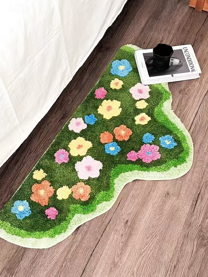 Floral Unregelmäßiger Samt Fußmatte Küchenmatte Fußmatte Rutschfeste Teppich Ölbeständige Matte Innen-Außen Matte Schlafzimmerdekoration Badezimmermatte Eingangsteppich 2025 - $50.99 –P1