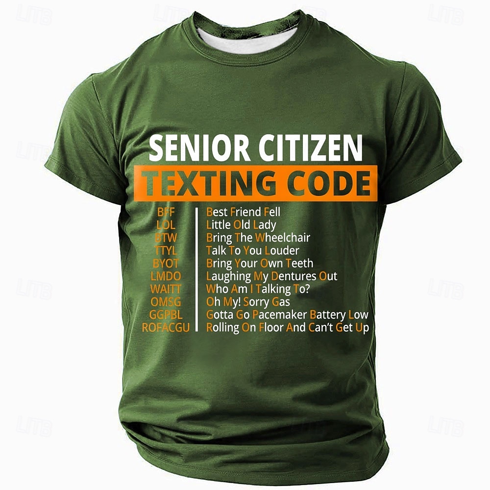 Męskie Tekst Zabawny slang Podkoszulek Krótki rękaw Podkoszulek Druk 3D Półgolf Koszula Moda Codzienny Ulica Codzienny Czarny Niebieski Zielony Lato Wiosna Odzież S M L XL XXL XXXL 2025 - $17.99 –P4