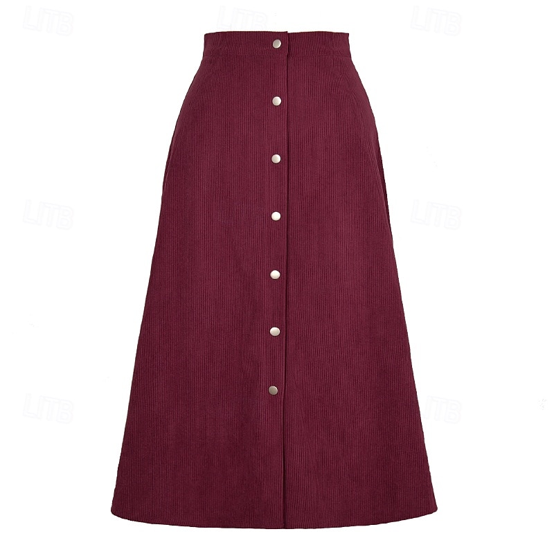 Pentru femei Fustă Casual Midi Talie Medie Fuste Simplu Zdrobit Micro-elastic Vacanță Stradă Negru Roz Îmbujorat Roșu Vin Culoarea ghimbirului Vară Catifea 2025 - $23.99 –P11
