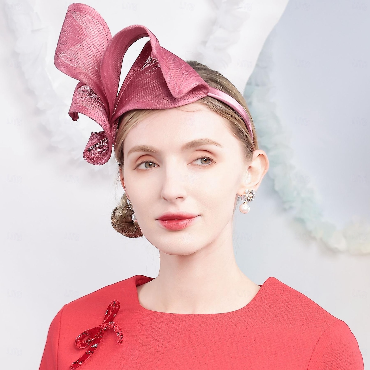 hatter sinamay tallerken lue topp lue slør lue bryllup teselskap elegant bryllup med ren farge hodeplagg hodeplagg 2025 - $40.99 –P4