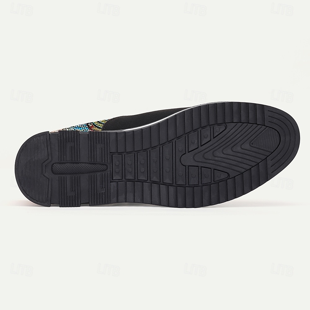 slip-on sneakers i svart och flerfärgad jacquard för män – snygga skor i jacquardtyg för casual och smart casual evenemang 2025 - $46.99 –P6