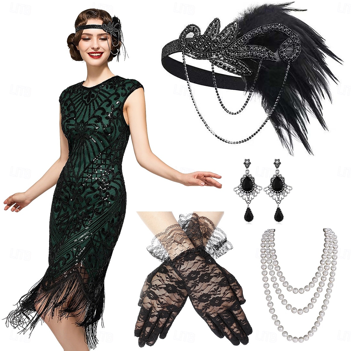 1920-as évek A nagy Gatsby Flapper fejpánt A nagy Gatsby Toll Retro Csillogó glitter Kristály / Strassz Jelmez Női Farsang Álarcos mulatság Április bolondja Party estélyi viselet Álarcos mulatság 2025 - $23.99 –P1