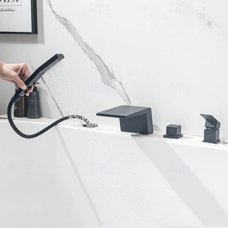 Kád csaptelep - Modern Kortárs Festett felületek Római kád Réz szelep Bath Shower Mixer Taps 2025 - $299.69 –P7