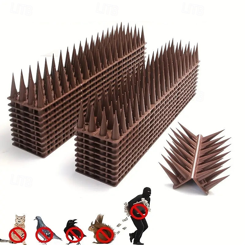 9,8 fot 4 rader anti-stick anti-stick anti-duva anti-stöld vapen fågel spik fönsterbräda balkong blomkruka staket vägg fågel spik 2025 - $20.99 –P1
