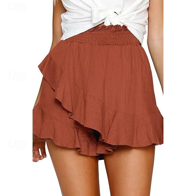 Pentru femei Pantaloni scurți inspirați din in Pantaloni Scurți Pantaloni Șic Stradă Casual Scurt Natural Simplu Bufantă Talie elastică Confortabil Respirabilitate Exterior În aer liber Ieșire Plajă 2025 - $17.99 –P2