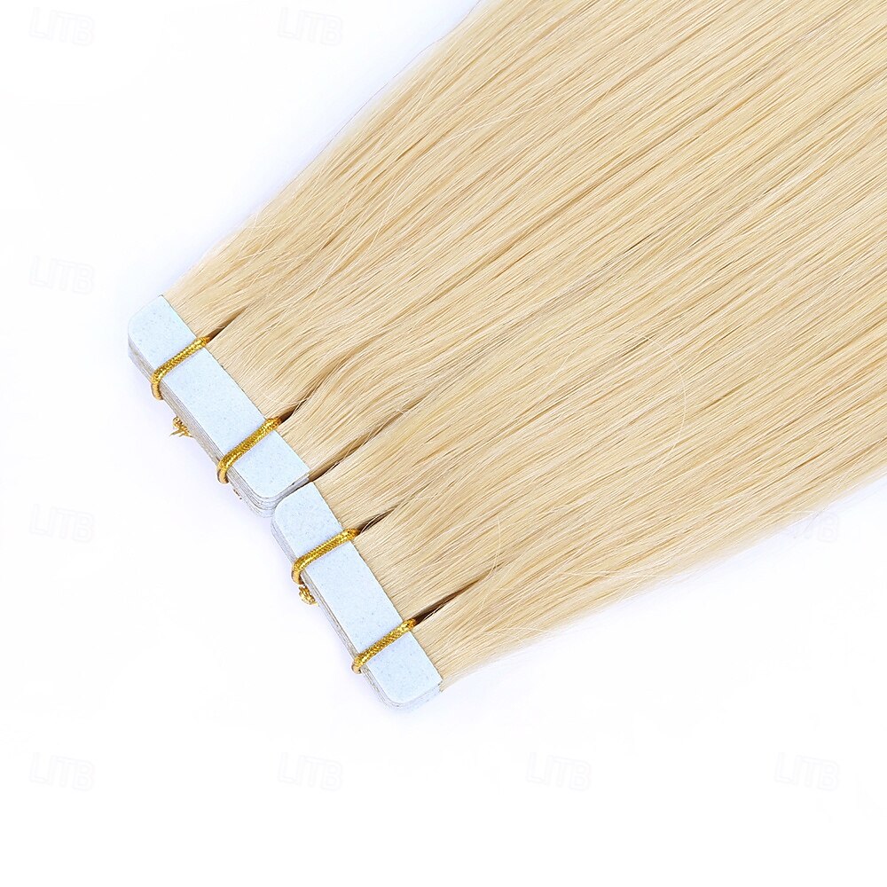613# bandă blondă de păr uman remy în extensii păr drept fără sudură 18 inch 50 g 20 buc 2025 - $119.99 –P1