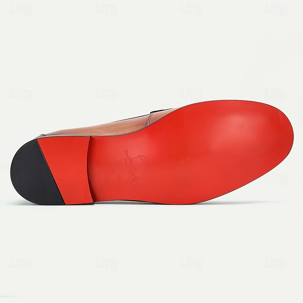 Herren-Loafer aus braunem Leder mit Krokodilmuster und goldenen Details – Kentucky-Derby-Schuhe für formelle und halbformelle Anlässe 2025 - $94.99 –P7