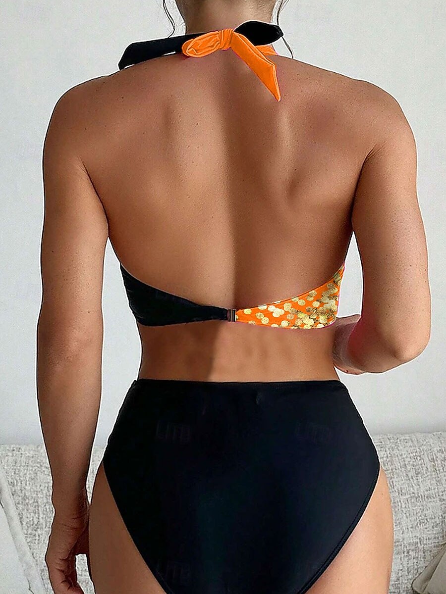 Maillots de bain pour femmes Bikini 2 pièces Taille haute Maillot de bain Mode Élégant Ombre Imprimé graphique Sans manches Maillots de bain de 2025 ? $29.99 –P4