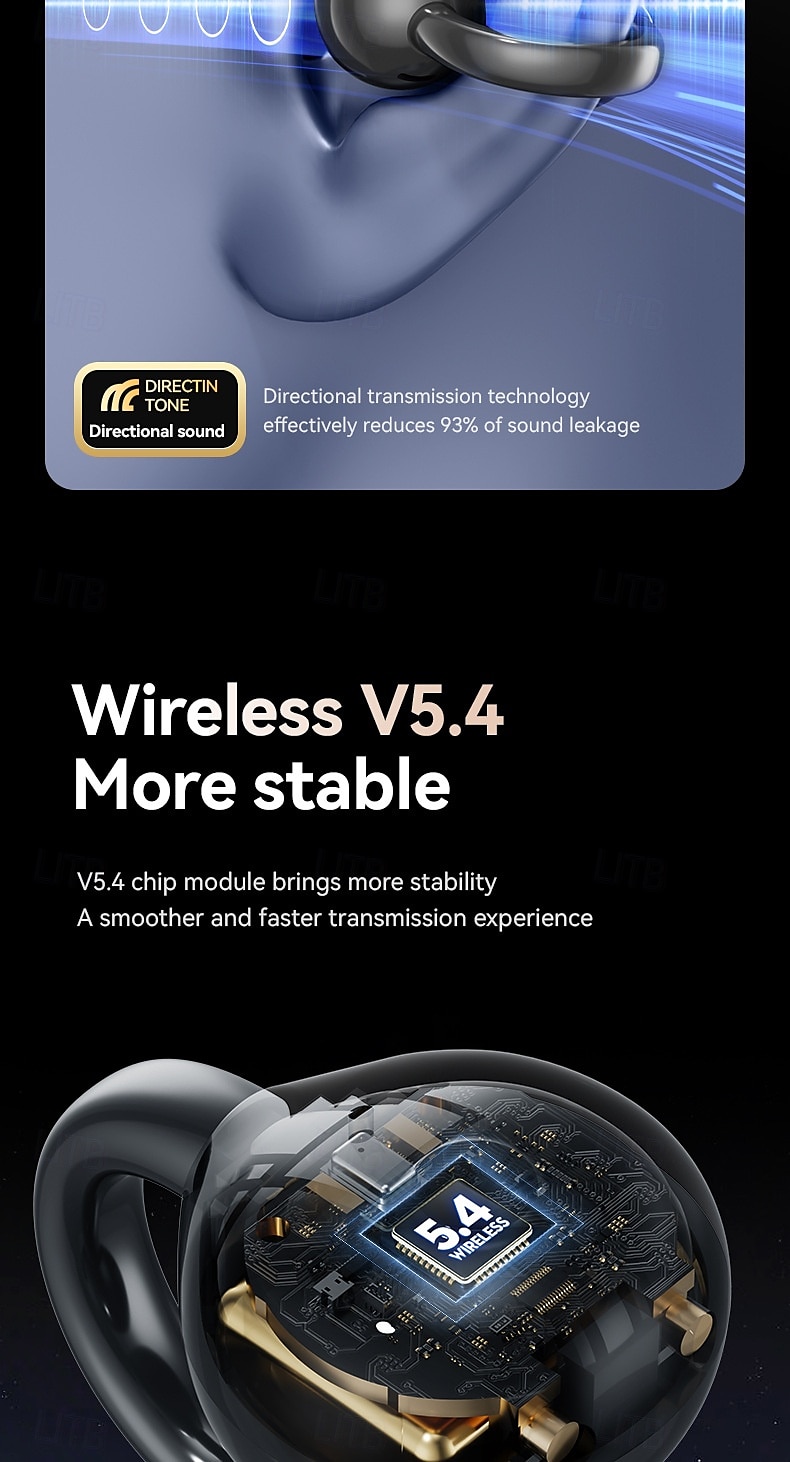 M100 אוזניות אלחוטיות אמיתיות TWS עם קליפ Bluetooth 5.3 עיצוב ארגונומי סאונד מצוין מקיף עבור כושר חדר כושר טיולים 2025 - $25.99 –P9