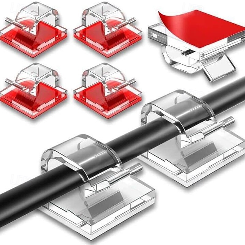50db öntapadó kábelrendező klipek kábelkezelő vezetéktartó usb töltő adatvonal orsó csévélő falra szerelhető kampók 2025 - $3.99 –P2