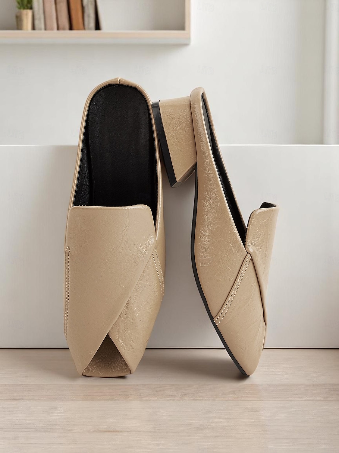 kvinners peep toe muldyr – brettet design av kunstskinn mulesko for moderne arbeidsstil 2025 - $24.99 –P3